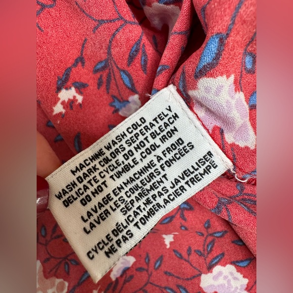 Walter Baker Clara Top Red Apple Blossom Printed Peplum Floral Blouse Small $158 - Picture 8 of 13